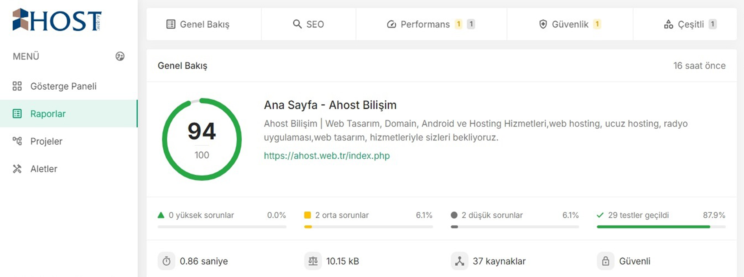 Ahost Seo Analiz